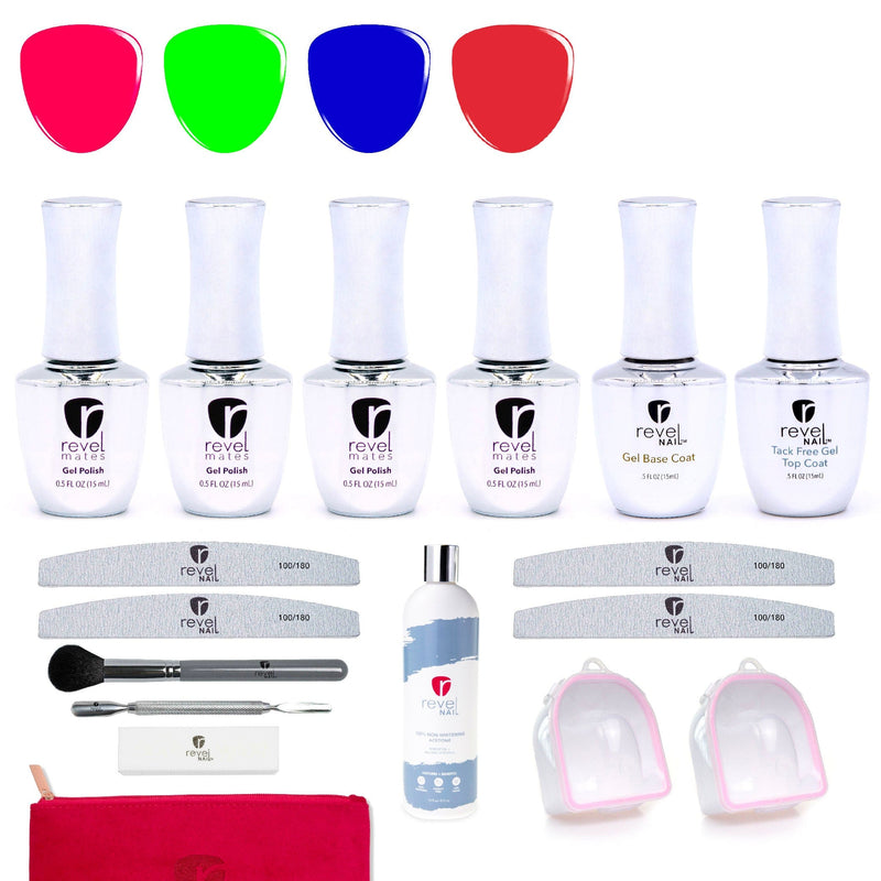 Gel Polish Vivid Vibes | Four Color Gel Polish Starter Kit Add Tool Kit & Removal Kit