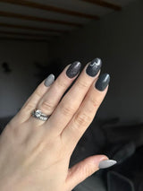 D47 Mae Black Glitter Dip Powder