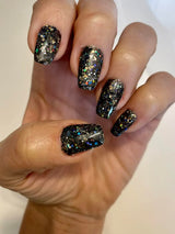 D515 Medieval Black Glitter Dip Powder