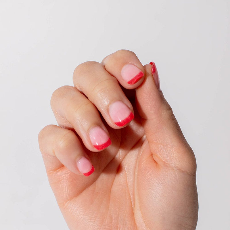 Nail Extensions Red French Nail tips | Nail Extensions Short Square