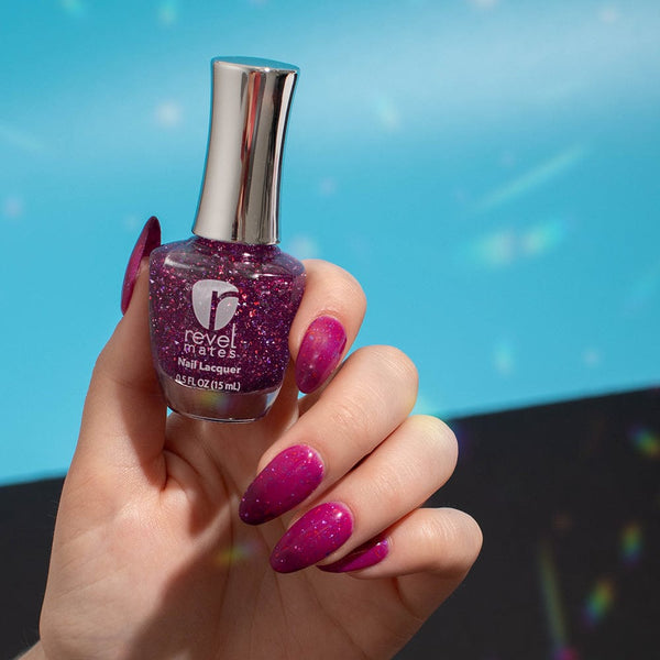 Nail Polish P874 Supernova Purple Flake Nail Polish
