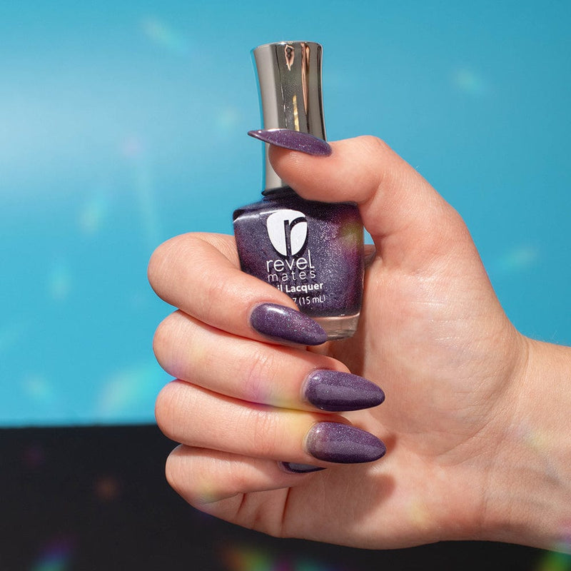 Black Nail Polish With Purple Sparkle ALCYONE - Etsy