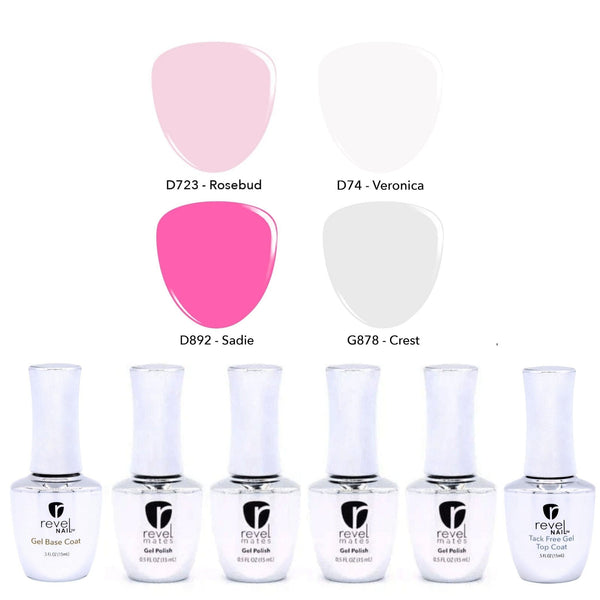 Pinks and Whites 4 Color Gel Polish Starter Kit