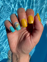 D513 Sunburst Yellow Flake Dip Powder