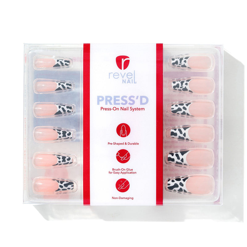 Press Ons Cow Tipping  | Gloss Extra Long Coffin Press-On Nails