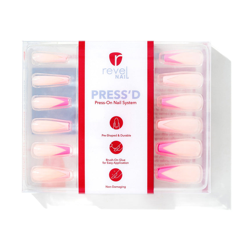 Press Ons Pink Vendetta  | Gloss Extra Long Coffin Press-On Nails
