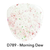 Revel Nail Dip Powder D789 Morning Dew White Glitter Gel Polish