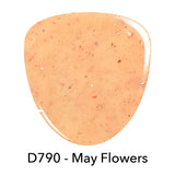 Revel Nail Dip Powder D790 May Flowers Peach Flake Gel Polish