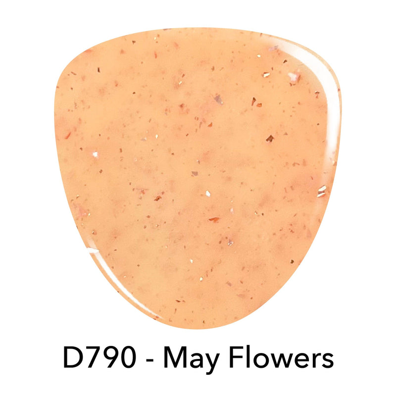 Revel Nail Dip Powder D790 May Flowers Peach Flake Gel Polish