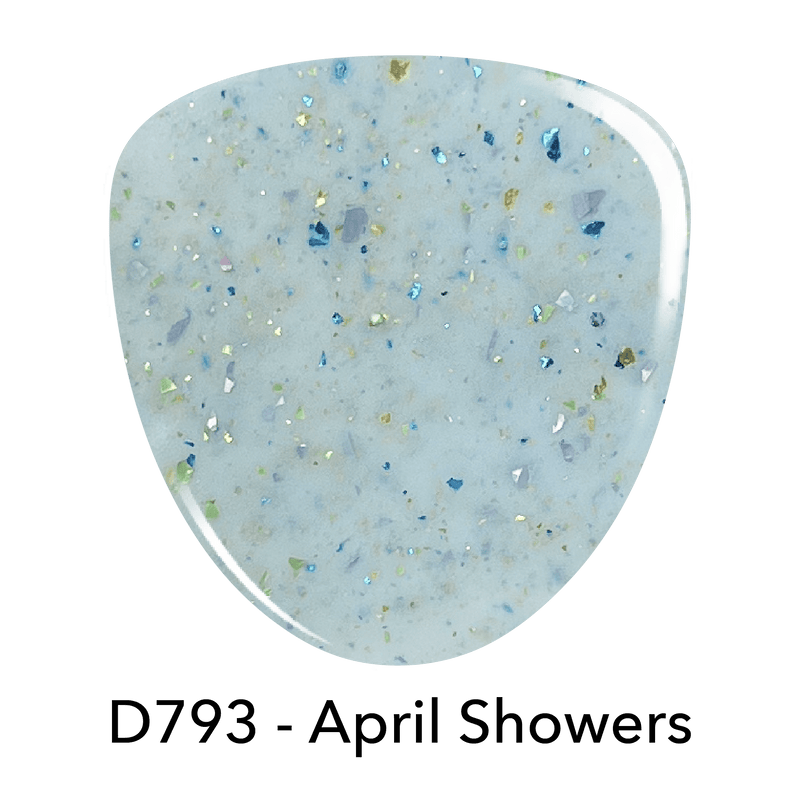Revel Nail Dip Powder D793 April Showers Blue Flake Gel Polish