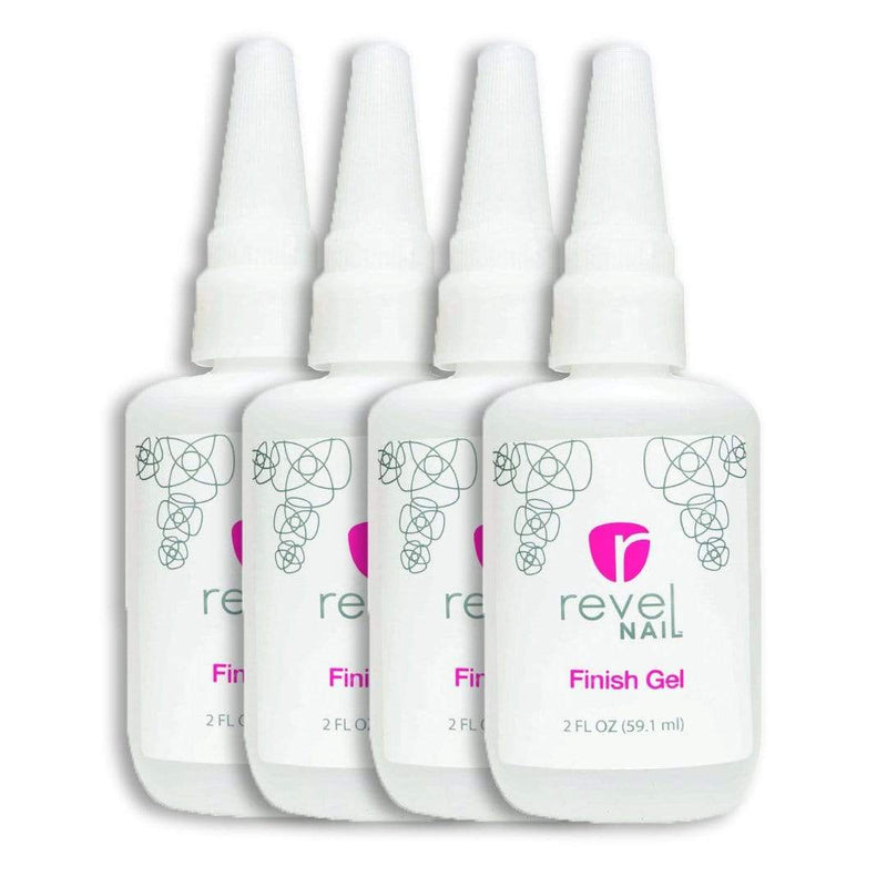 Revel Nail Dip Powder Liquid Pro Pack | 2 oz Finish Gel Refill Bottle (4 count)