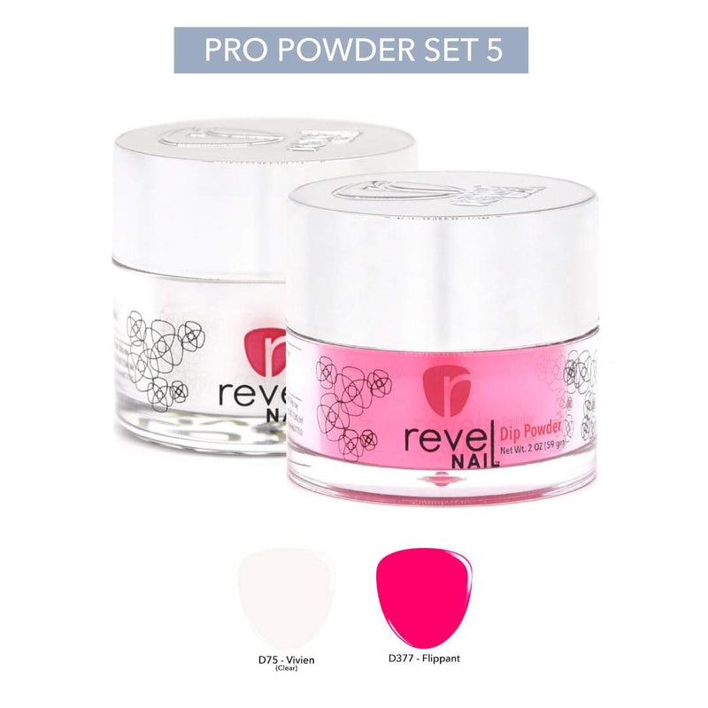 Revel Nail Dip Powder Pro 2 Powder Set - FREE Set 5- D75 & 377
