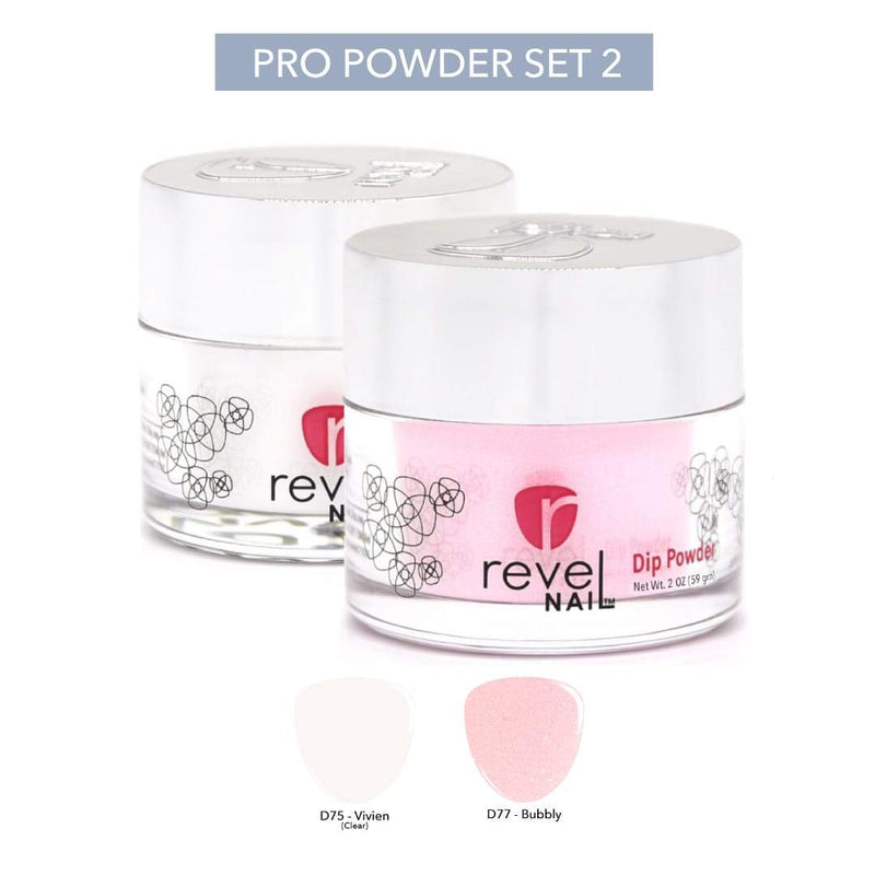 Revel Nail Dip Powder Pro 2 Powder Set - FREE Set 2- D75 & D77